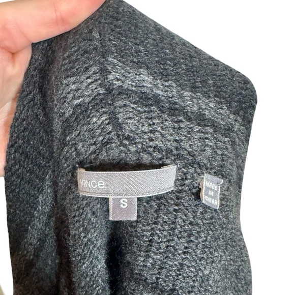 Vince Sophie Variegated Stripe Hooded Yak Wool Blanket Cardigan - Picture 6 of 9